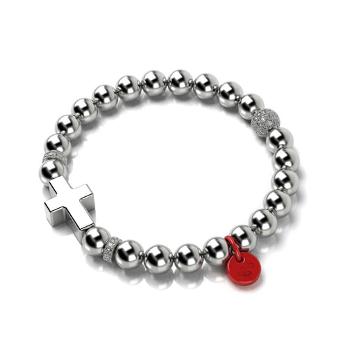 Argent et émail rouge | Bracelet Croix du Père Noël